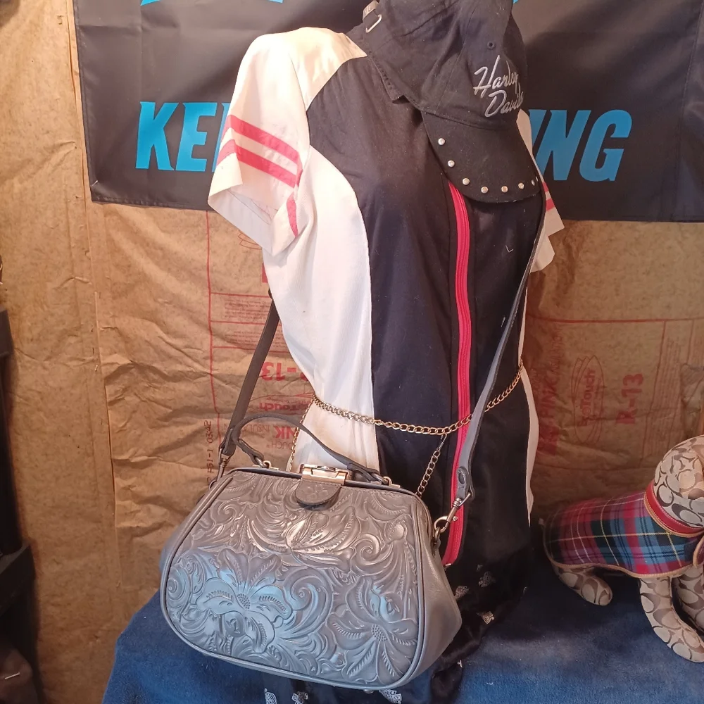 Patricia Nash All Leather Satchel Or Shoulder Bag - Picture 9 of 10